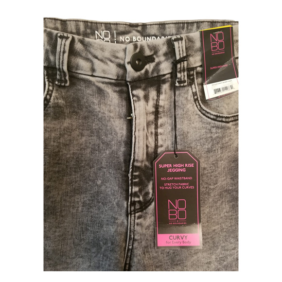 No Boundaries Super High Rise Gray Women’s Jeggings Size 11 30W inseam 26.5L - Picture 6 of 8